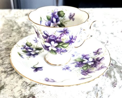 Vintage Rossetti Spring Violets Demitasse Cup & Saucer  Occupied Japan
