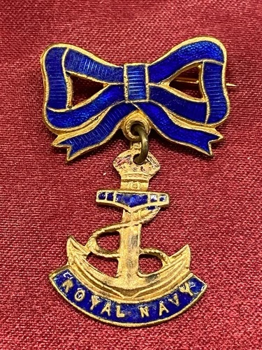 WW1/2 RN Royal Navy Enamel sweetheart Brooch w/fixing