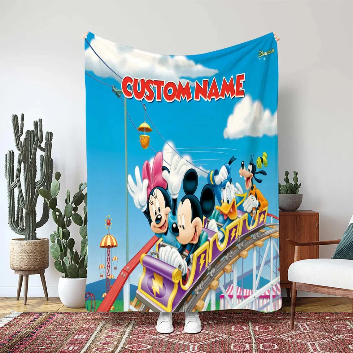 Fleece Blanket Funny Mickey Happy