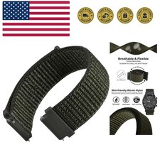 20mm Adjustable Nylon Watch Band, Quick Release Sport Loop Strap Army Green D...