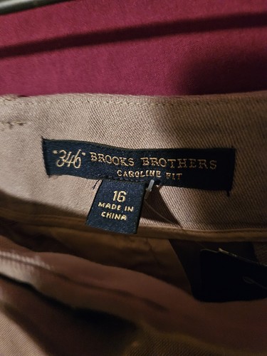 Brooks Brothers Pants Women Size 16 Khaki 346 Caroline Fit Dress Chino Pants NWT - Picture 4 of 6