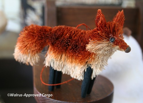 CRATE & BARREL BURI FOX ORNAMENT (SMALL) -NWT- A CLEVER HOLIDAY TOUCH! - Picture 12 of 18