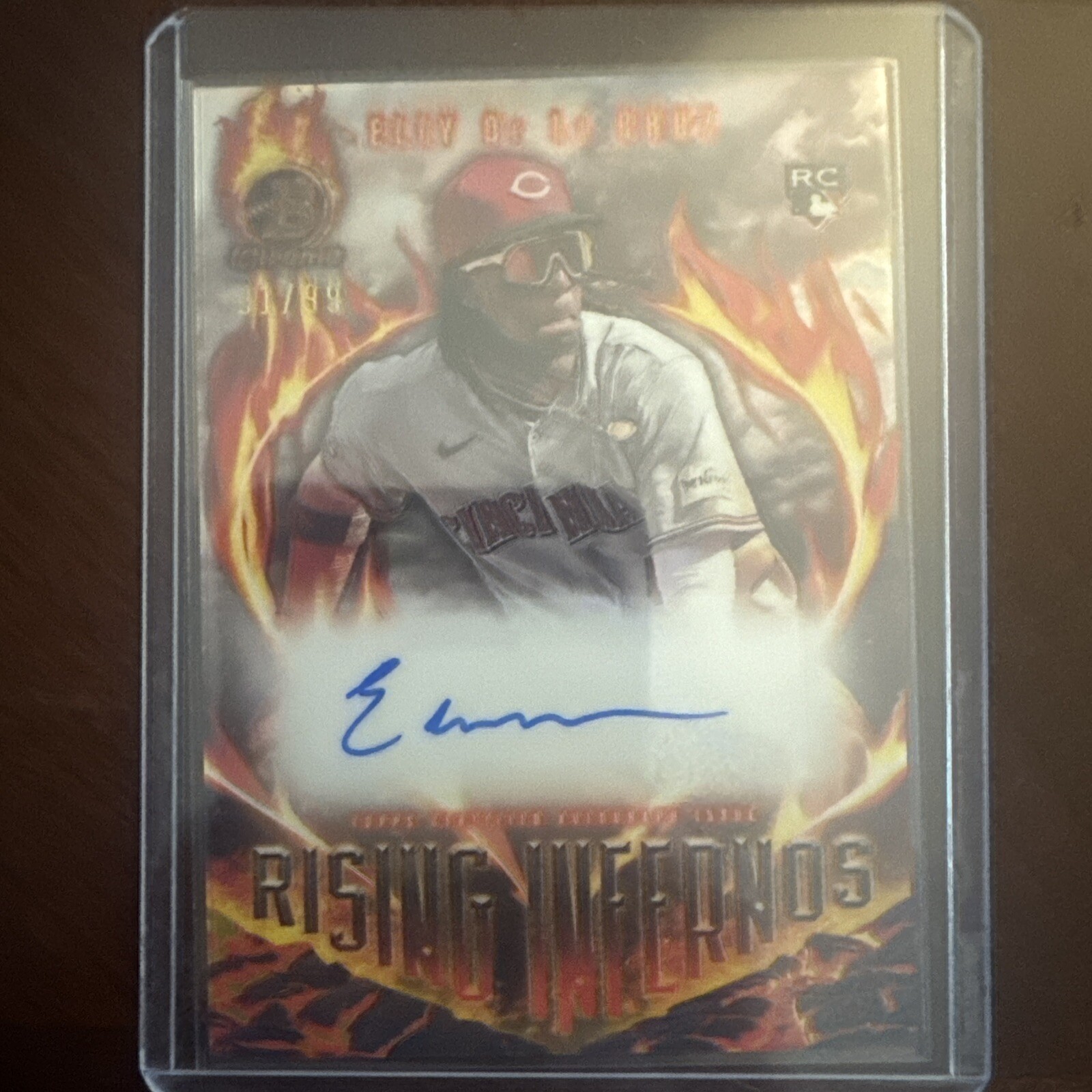 Elly De La Cruz 2024 Bowman Chrome RC Rookie Rising Infernos Refractor Auto /99