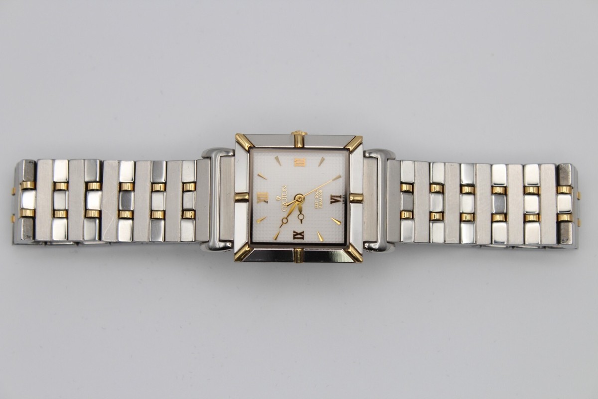 Croton Equator Swiss Quartz 18k Gold Bezel Crown & Links  display picture 1