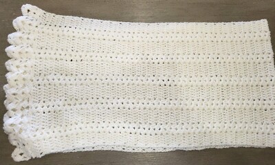 womens THICK SOLID WHITE SCARF very SOFT one size 66 inch long by 15.5 inch NICE