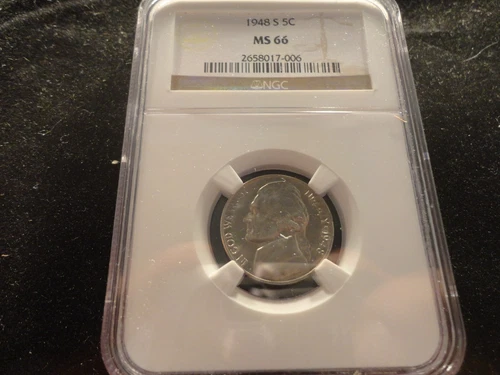 1948-S JEFFERSON NICKEL NGC MS-66 GEM- VERY AFFORDABLE-DISCOUNT