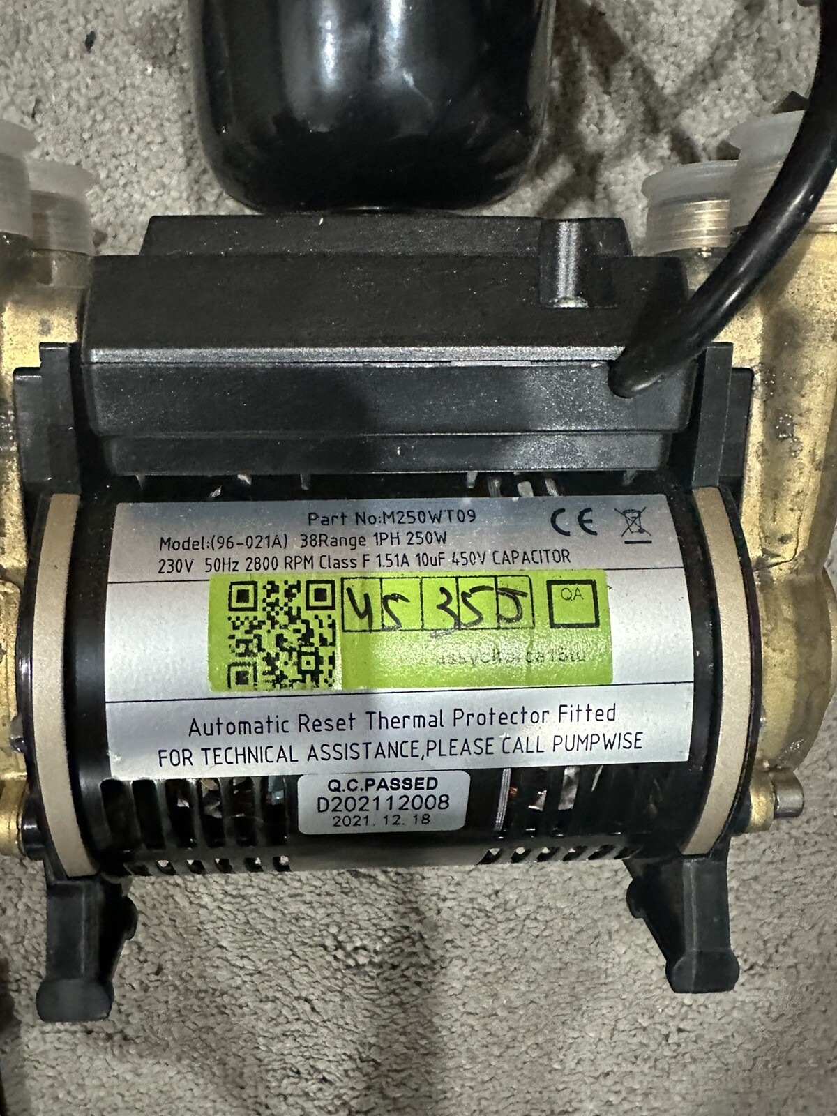 Salamander CTFORCE 15TU 1.5 Bar Brass Twin Impeller Shower Pump