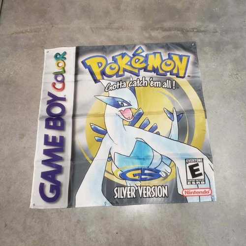Pokemon Silver Version Gameboy Color Custom Wall Banner Tapestry 3 x 3 Ft