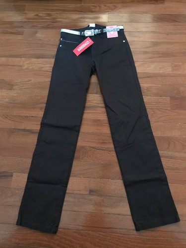 New Gymboree Girls Adjustable Waist Black Denim Leggings Size 10