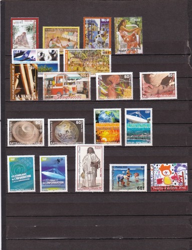 French polynesia mnh year set Monkey seashells flowers 2004 w/o the OPTE