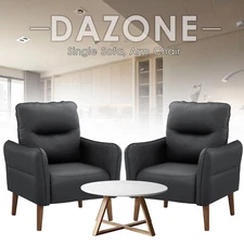 1/2 Set Modern Accent Single Sofa PU Leather Upholstered for Bedroom, Apartment