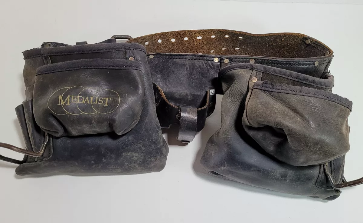 Black leather cheap tool pouch