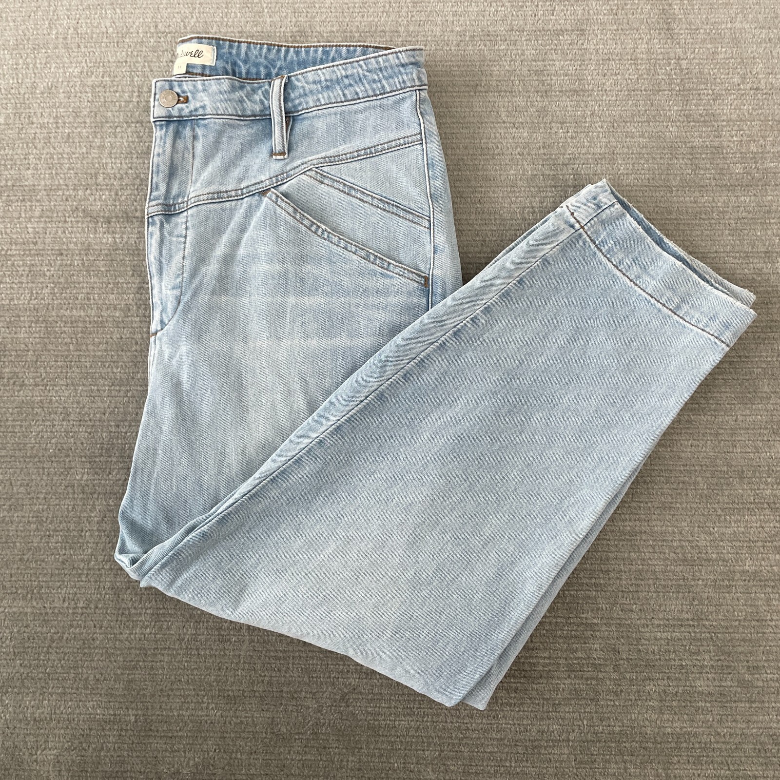 Madewell Womens 33 Tapered Fitzgerald Jeans in Rodeo Wash