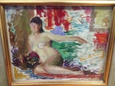 Samuel Ostrowsky Post Impressionist Beautiful Woman Oil Painting Chicago!!!