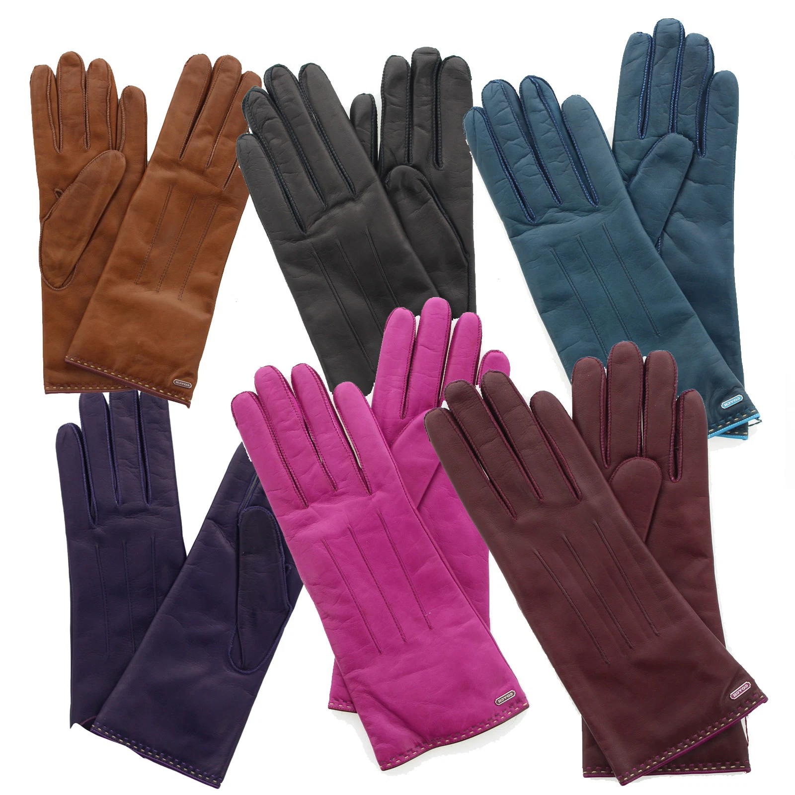 Coach Leather Gloves Women's Basic Colored, Lined Wrist Length, 83875, MSRP $98
