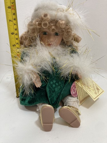 Vintage Dan Dee Collectors Choice Crystal Musical Porcelain Doll With Tags Xmas - Picture 5 of 11