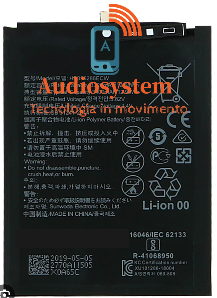 BATTERIA Adatta per HUAWEI P20 EML-L09, HONOR 10 COL-L29 V10 HB396285ECW 3400MAH