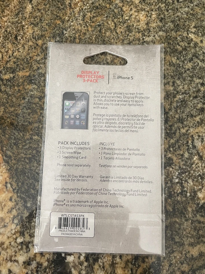 OEM Verizon Display Protectors 3-Pack for iPhone 5 NIP & Screen Wipe Smooth Card - Image 2 of 2