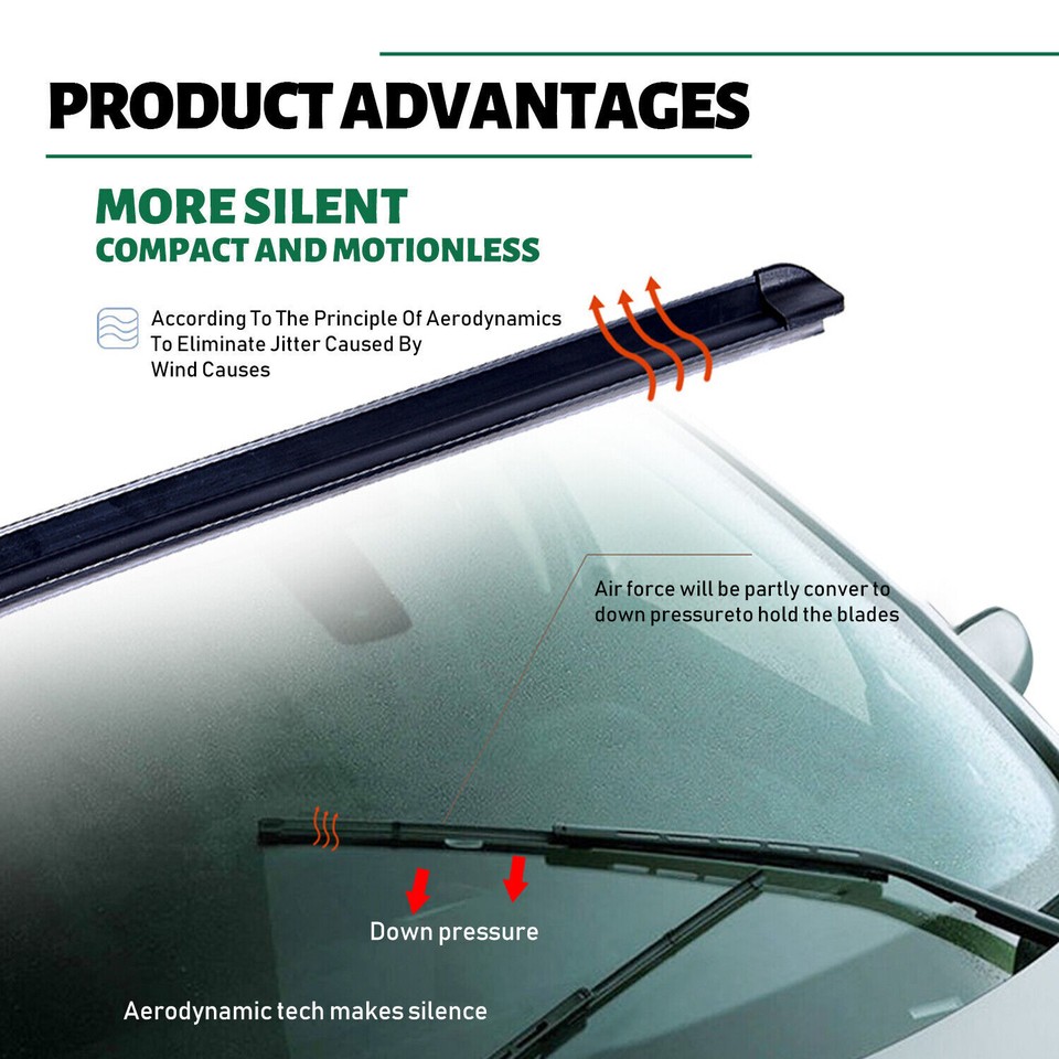 Pair Of 24"/24" Clear Advantage Windshield Wiper Blades For Dodge Ram