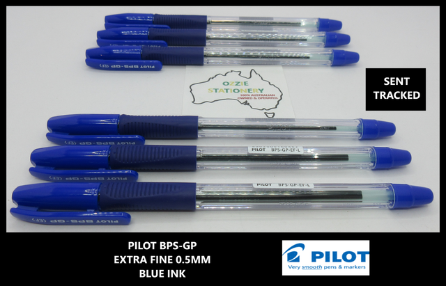 6 x BLUE INK Pilot Grip Pen BPS-GP-XF Extra Fine Nib 0.5mm Sent Tracked (i) 6 x BLUE INK Pilot Grip Pen BPS-GP-XF Extra Fine Nib 0.5mm Sent Tracked (i)