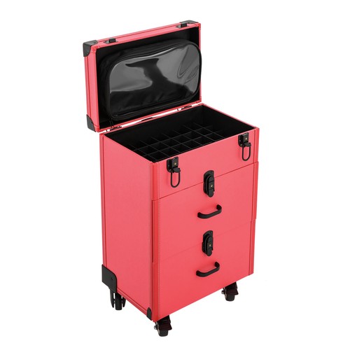 Valigetta treno trucco alluminio professionale 20'' grande custodia cosmetica da viaggio con cassetto - Foto 12 di 14