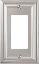Amerelle Continental Single Rocker Cast Metal Wallplate in Satin Nickel
