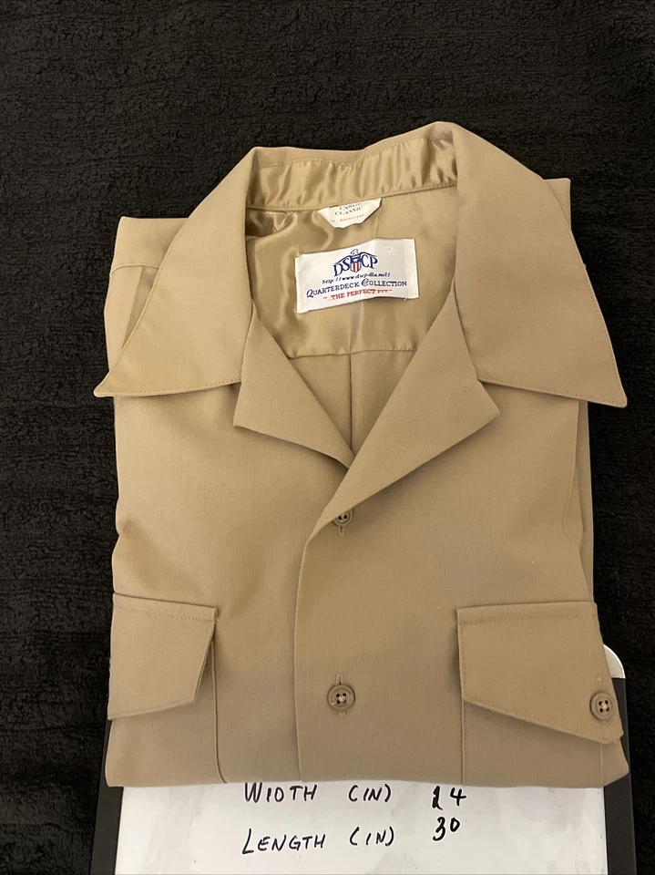 Camisa de servicio DSCP para hombre colección Quarterdeck abotonada caqui L Foto 3 de 4