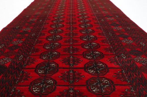 10 ft Hallway Tribal Bokhara Runner Rug Afghan Hand Knotted Wool Bedroom Rug - Picture 8 of 10