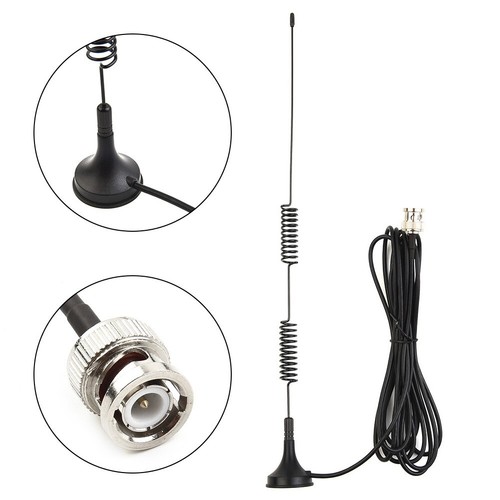 Langes Kabel VHF UHF Amateurfunk Antenne mit Magnetfuß Befestigung BNC Stecker - Bild 3 von 12