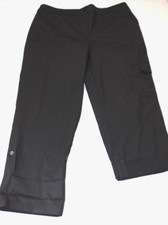 Chicos Zenergy Vinny Ronnie Roll Cuff Black Cropped Cargo Pants NWT 10 M