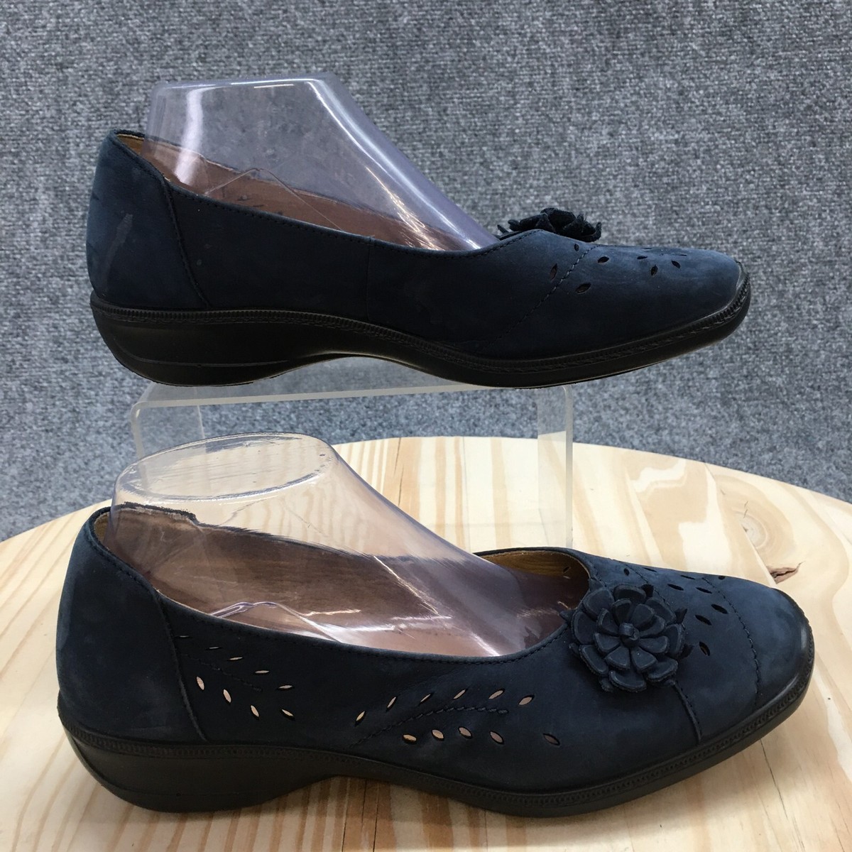 Hotter Shoes Womens US UK Slip On Blue Casual Comfort Round