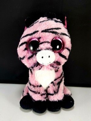 TY Beanies Boos ZOEY pink ZEBRA Plush Stuffed Toy pink glitter Eyes 6
