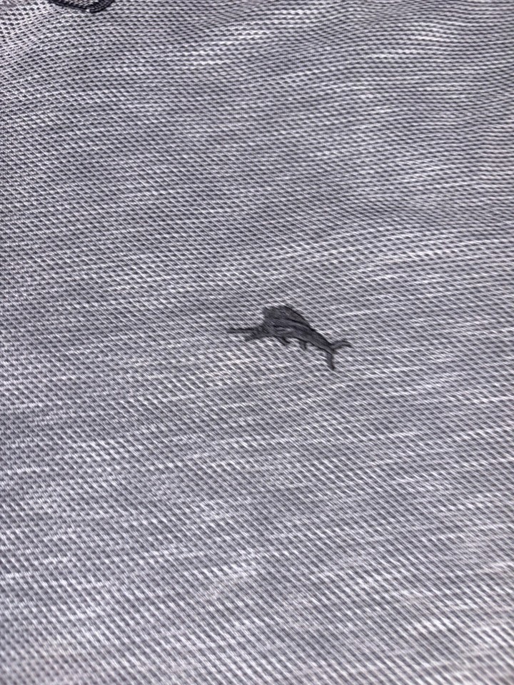 Tommy Bahama Polo Shirt Mens XL Gray Island Zone Regular Fit Collar