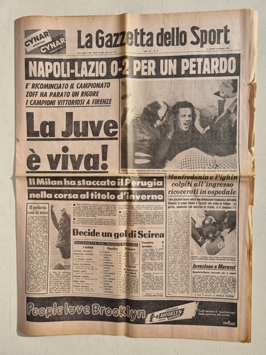 Gazzetta Dello Sport - 13 Janvier 1984 - Paolo Rossi, Bettega, Juventus, Moser