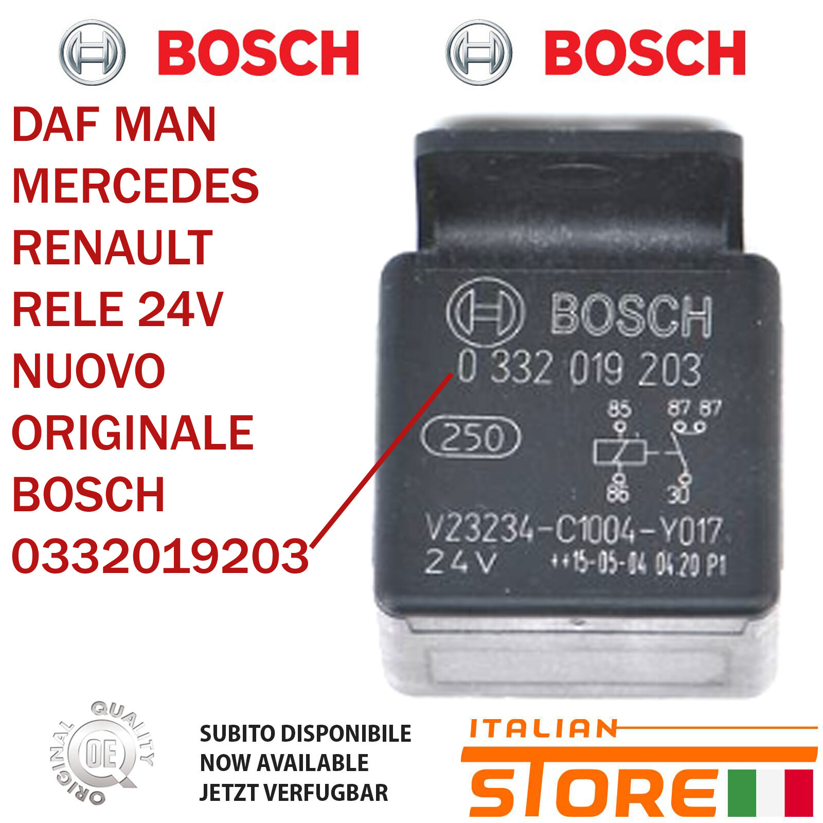 BOSCH 0332019203 24V RELAY FOR DAF MAN MERCEDES RENAULT NEW ORIGINAL | eBay
