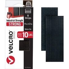 VELCRO Brand Heavy Duty Fasteners | 4x2 Inch Strips with Adhesive 8 Sets | Ho...