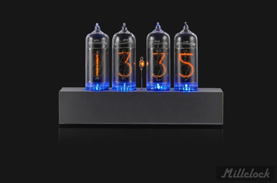 Reloj Tubo Nixie en 4 Tubos IN-14 || Caja Aluminio Clásica Negro o Plateado Foto 3 de 4