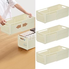 Expandable Storage Box,Plastic Storage Bins Adjustable/UK