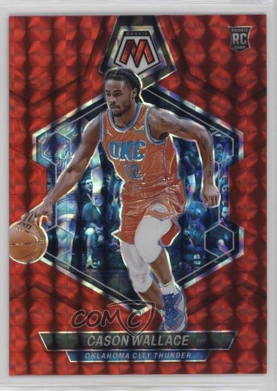 2023-24 Panini Mosaic Rookies Red Mosaic Prizm Cason Wallace #218 12ri