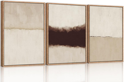Large Abstract Framed Canvas Wall Art Set, Modern Neutral Wall Decor, Minimalist