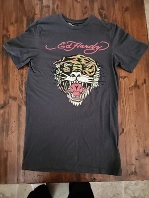Vintage Ed Hardy Tiger Graphic Print Tee Men's T-Shirt Size Small - Image 1 of 4