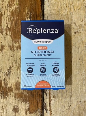 Replenza GLP-1 Support Daily Supplement 60 Tablets Vitamins Probiotics Exp 09/26