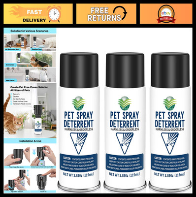 Motion Activated Cat Spray Deterrent System Refill - 3 Pack, 11.67oz Safe for Pe