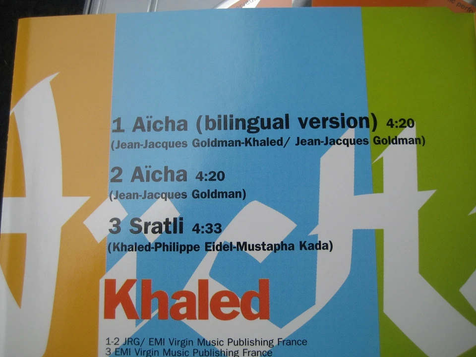 Maxi-CD KHALED Aicha 3 Tracks Absolut neuwertig ! - Bild 3 von 4