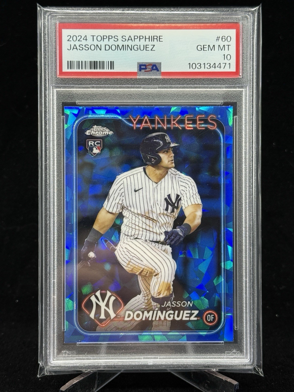 2024 Topps Chrome Sapphire Jasson Dominguez Rookie PSA 10 GEM RC #60 Yankees