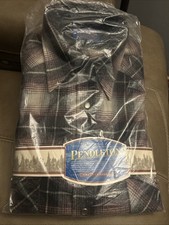 VTG Pendleton High Grade Western Wear Pearl Snap Wool Plaid Shirt L Flannel New