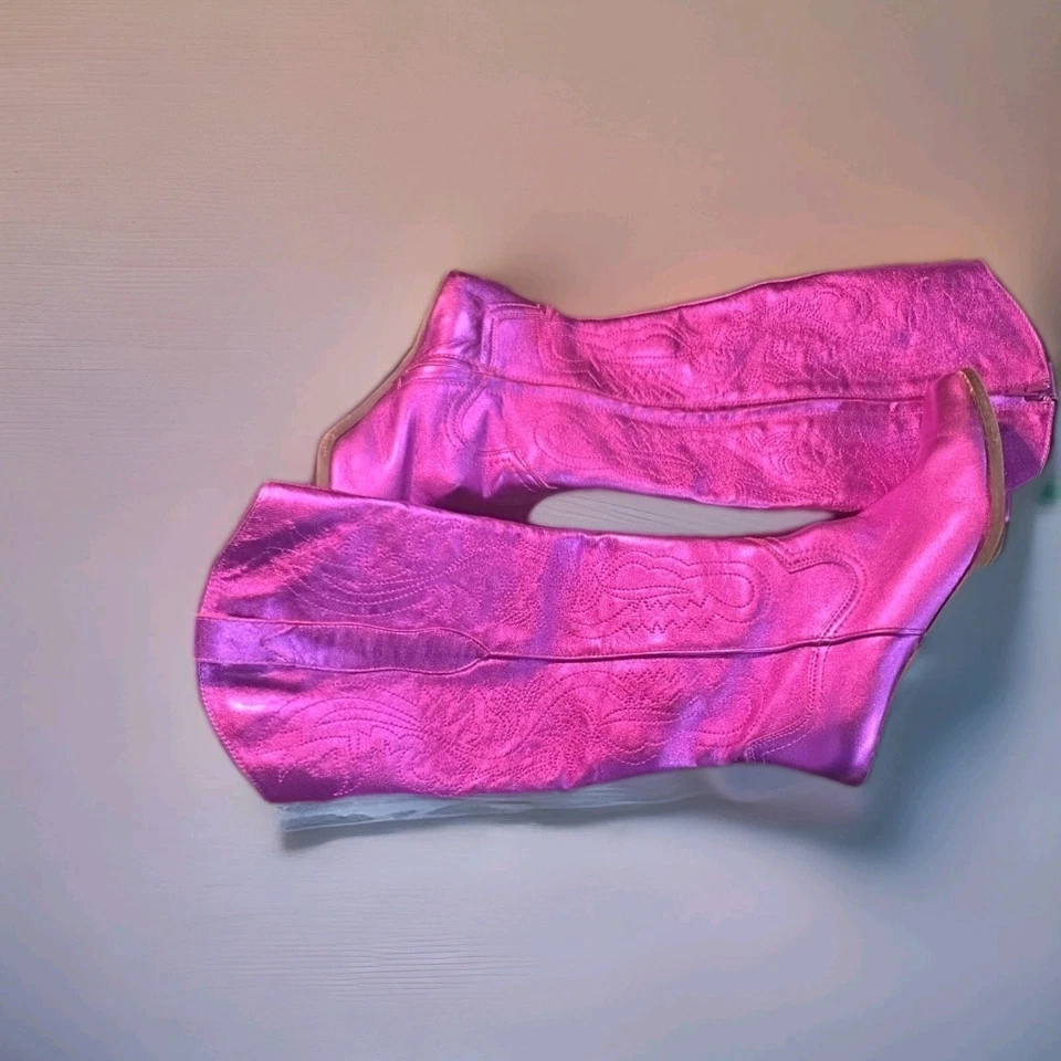 GB 靴子 8.5 码皮革鞋面面料人造衬里人造鞋底紫色 — 第 2/4 张图片