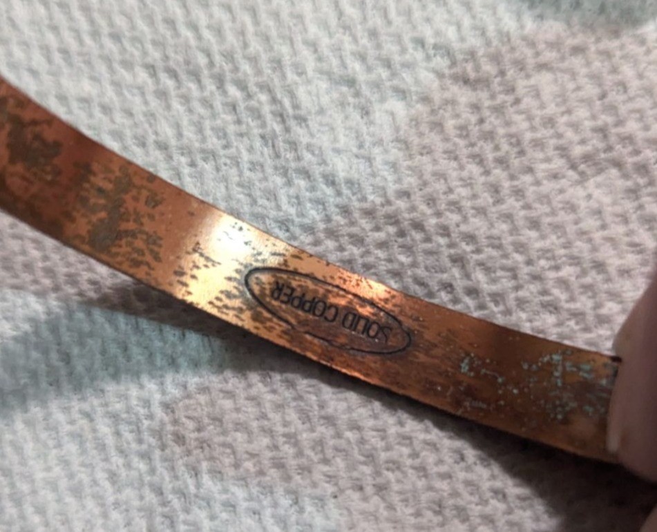 Solid Copper Vintage Cuff Bracelets Set Of 2 With… - image 4