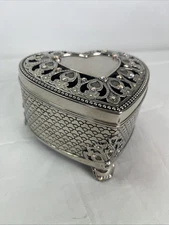 Heart Trinket Box w/ Metal and Rhinestones Things Remembered