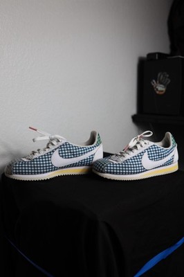 Nike Low Top Blue White Gingham Lace Up Men's Athletic Sneakers